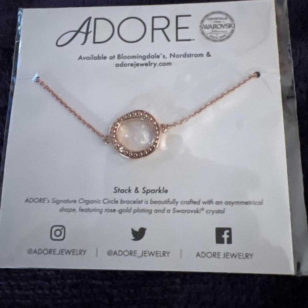 ADORE - NWT Swarovski Rose Gold Crystal Bracelet - Size 8